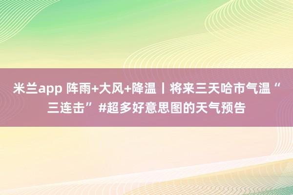 米兰app 阵雨+大风+降温丨将来三天哈市气温“三连击” #超多好意思图的天气预告