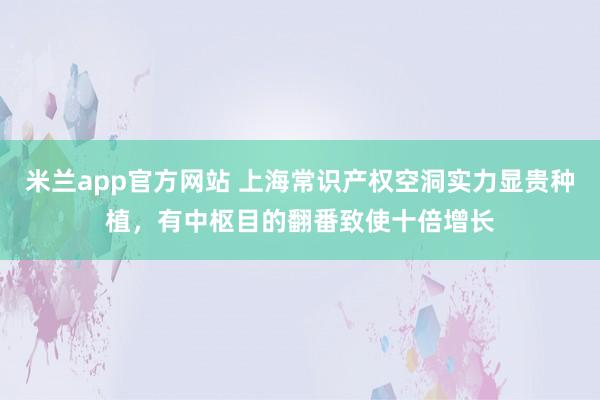 米兰app官方网站 上海常识产权空洞实力显贵种植，有中枢目的翻番致使十倍增长