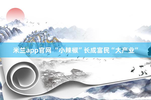 米兰app官网 “小辣椒”长成富民“大产业”