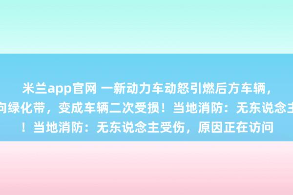 米兰app官网 一新动力车动怒引燃后方车辆，后车车主挪车乖张冲向绿化带，变成车辆二次受损！当地消防：无东说念主受伤，原因正在访问