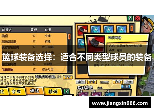 篮球装备选择：适合不同类型球员的装备