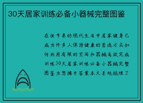 30天居家训练必备小器械完整图鉴